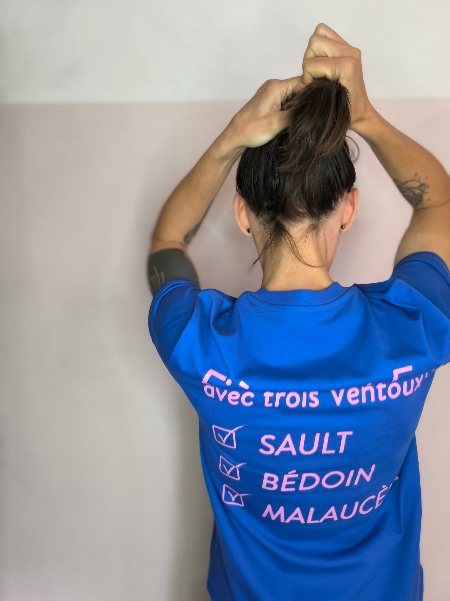 Tee-shirt Fou du Ventoux bleu et rose